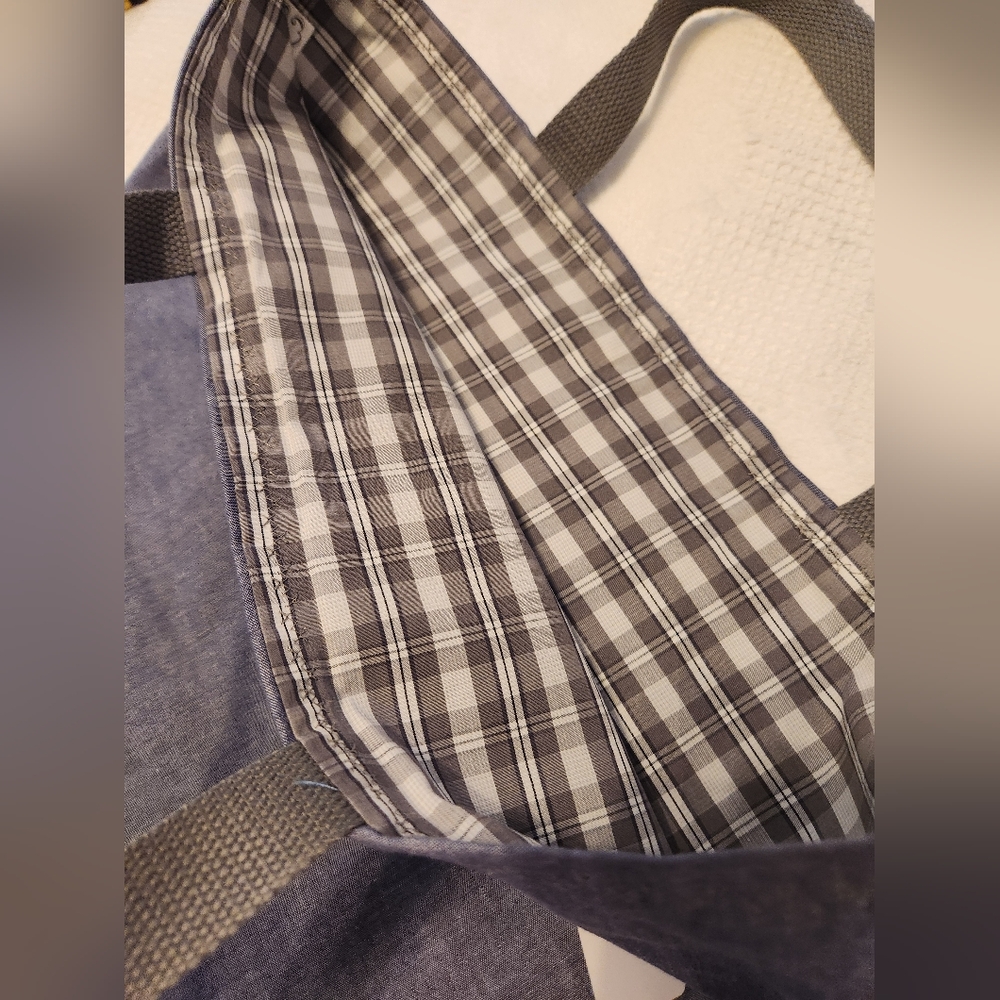 Handmade Blue Cotton Tote Bag - Picture 4 of 5